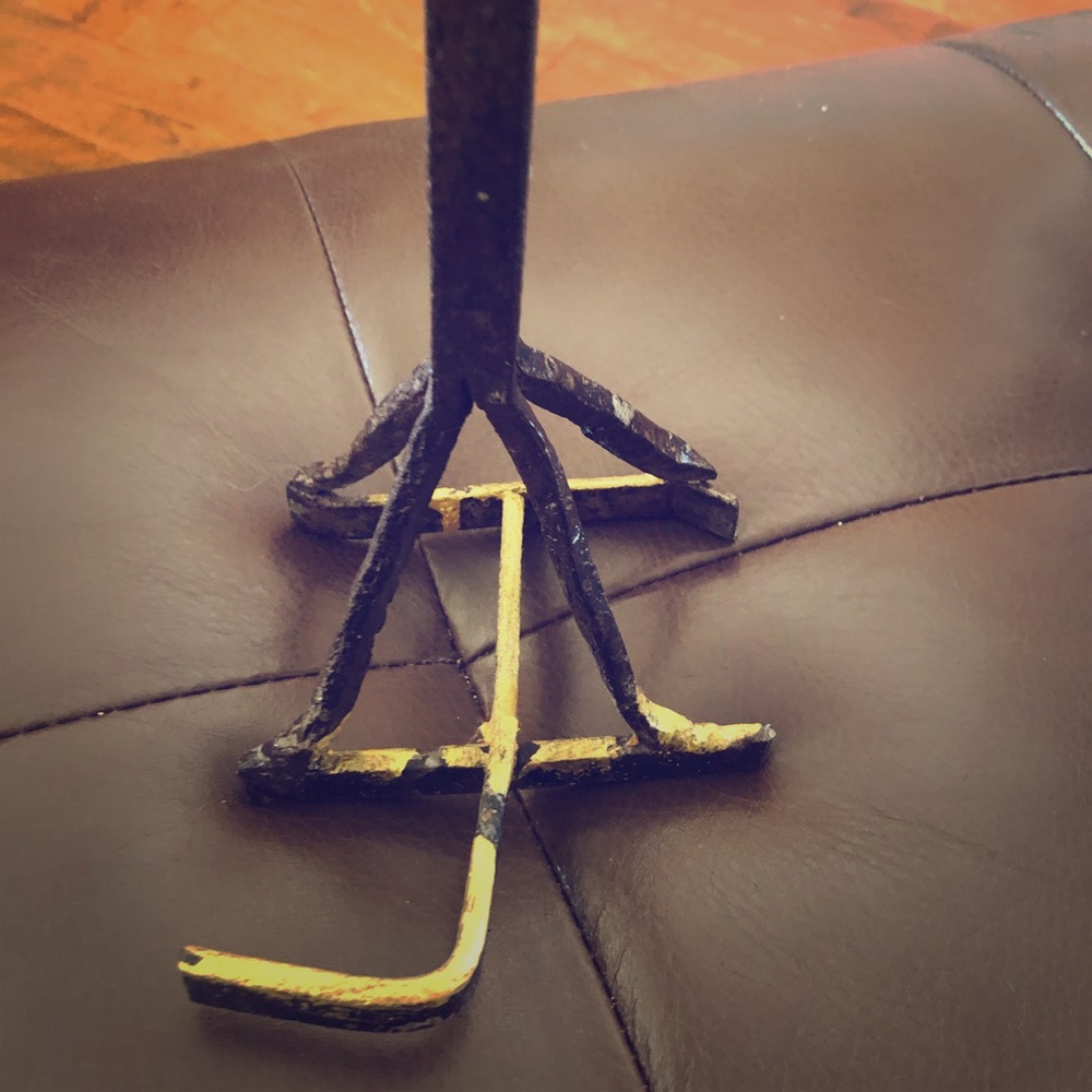 Branding Iron Candlestick Holder with Letter J